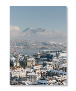 Winter in Luzern und Blick auf die Rigi